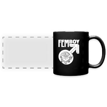 Anime Manga Femboy Anime - Panorama-Tasse farbig - Schwarz - Vorne