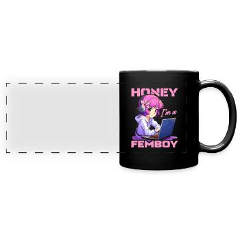 Anime Manga Cool Femboy Anime - Panorama-Tasse farbig - Schwarz - Vorne