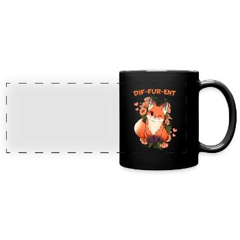 Dif-Fur-Ent I Furry Fandom I Furries Cosplay - Full Colour Panoramic Mug - black - Front