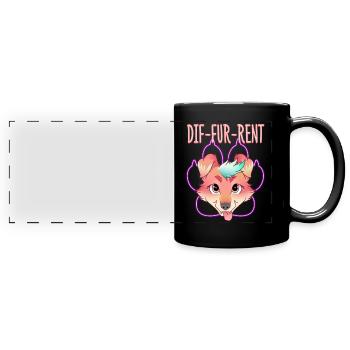 Dif-Fur-Ent I Furry Fandom I Furries Cosplay - Full Colour Panoramic Mug - black - Front