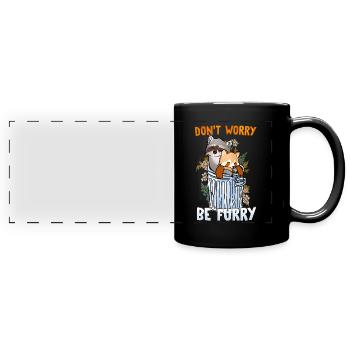 Don't worry be Furry I Furries Fandom I Anime - Panorama-Tasse farbig - Schwarz - Vorne