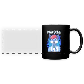 Pawsome I Furry Fandom Cospaly - Panorama-Tasse farbig - Schwarz - Vorne