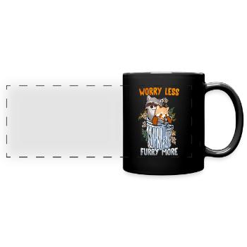 Worry less Furry more I Fursona Cosplay Fandom - Panorama-Tasse farbig - Schwarz - Vorne