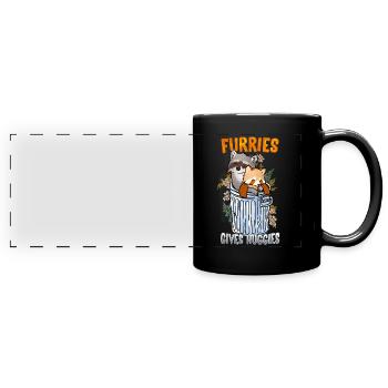 Furries give Huggies I Furry Fandom I Cosplay - Panorama-Tasse farbig - Schwarz - Vorne