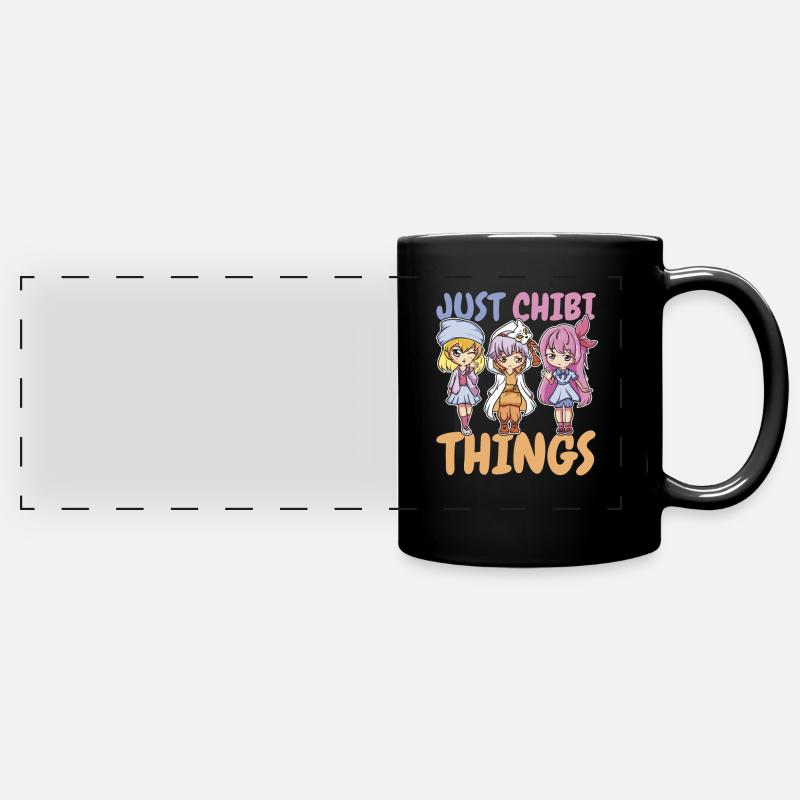 Anime Manga Chibi - Panorama-Tasse farbig - Schwarz
