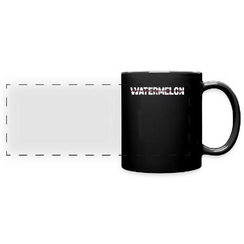 Rythme cardiaque ECG de pastèque - Mug panoramique uni - noir - Devant