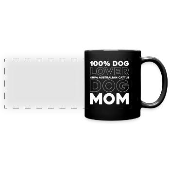 Australischer Rinderhund - Panorama-Tasse farbig - Schwarz - Vorne