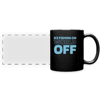 Eisfischen Eisangeln Ice Fishing On World Off - Panorama-Tasse farbig - Schwarz - Vorne