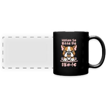 Bull Terriers, please keep your mouth shut - Full Colour Panoramic Mug - black - Front