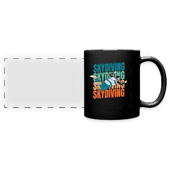 Skydiving - Full Colour Panoramic Mug - black - Front