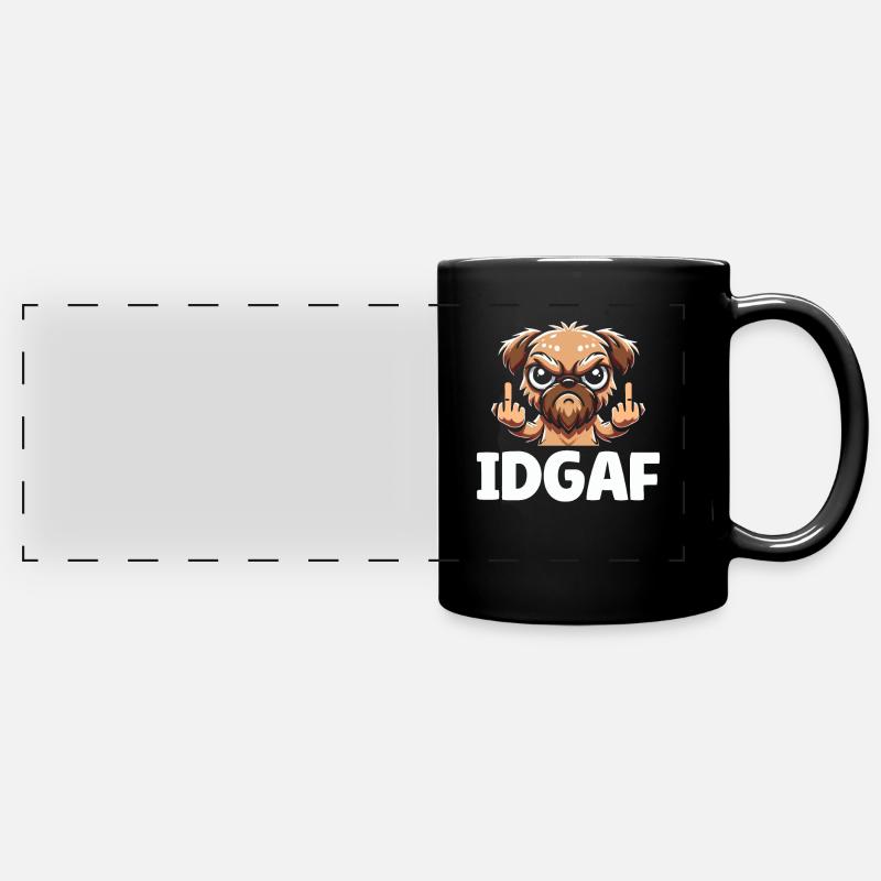 Brussels Griffon Idgaf - Full Colour Panoramic Mug - black