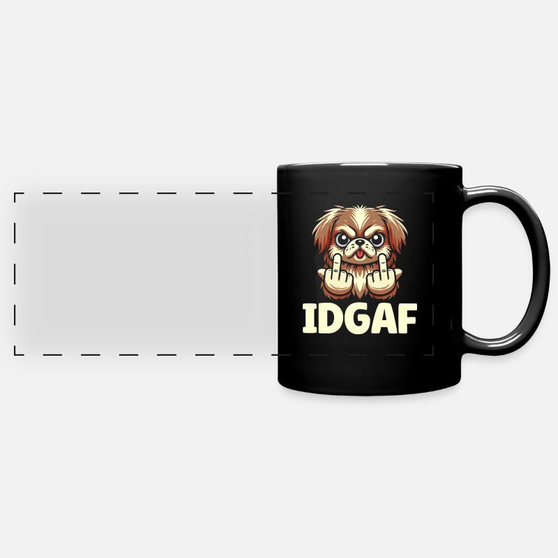 Pekingese Idgaf - Full Colour Panoramic Mug - black