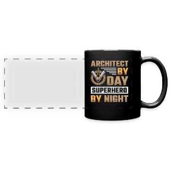 Architecte Architecture - Mug panoramique uni - noir - Devant