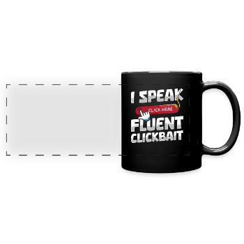 Blogger Blogging - Full Colour Panoramic Mug - black - Front