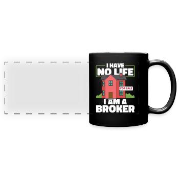 Makler - Panorama-Tasse farbig - Schwarz - Vorne