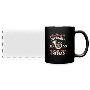 Hornist French Horn - Panorama-Tasse farbig - Schwarz - Vorne