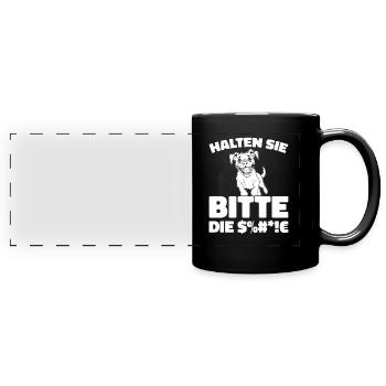 Boxer Hund Deutscher Boxer - Panorama-Tasse farbig - Schwarz - Vorne