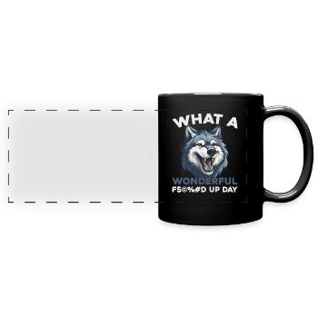 Wolf Fucked Up Day - Panorama-Tasse farbig - Schwarz - Vorne