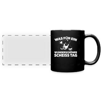 Dachshund Dachshund Please keep your mouth shut - Full Colour Panoramic Mug - black - Front