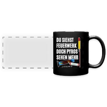 Pyro Nostalgie - Panorama-Tasse farbig - Schwarz - Vorne