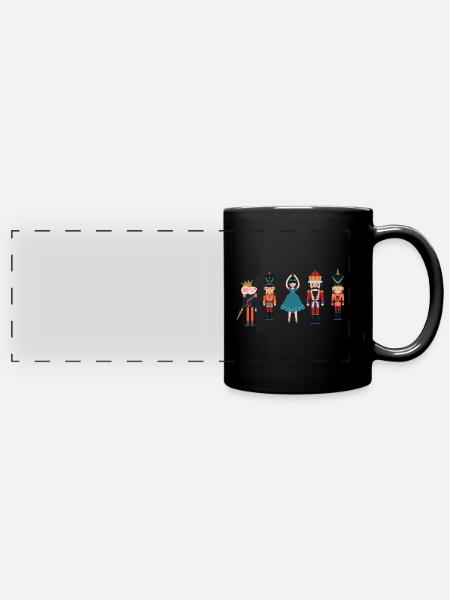 Klara Nussknacker Figur Prinz Ballett Weihnachts - Panorama-Tasse farbig - Schwarz