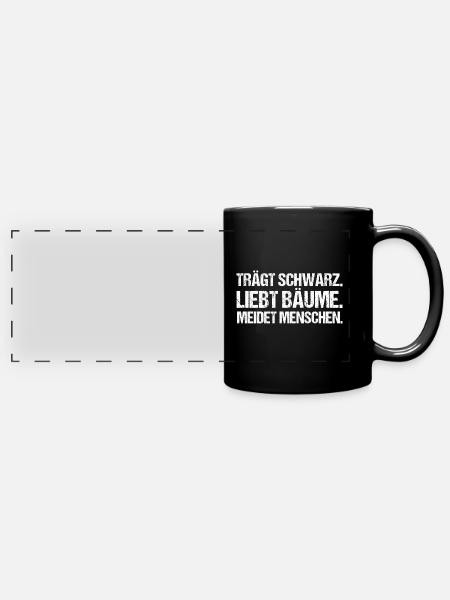 Misanthrop Misanthropie Sarkasmus - Panorama-Tasse farbig - Schwarz
