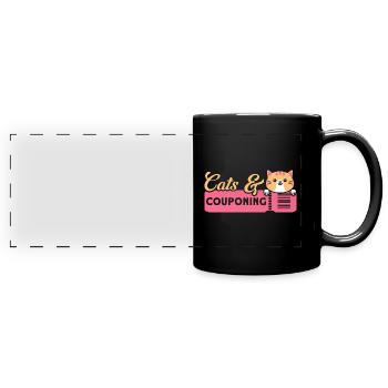 Coupon Shopper Discount Couponer Vente à prix réduit - Mug panoramique uni - noir - Devant