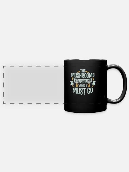Pilze Sammeln - Panorama-Tasse farbig - Schwarz