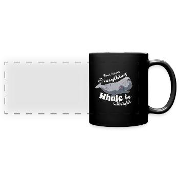 Whale sperm whale gray whale gift - Full Colour Panoramic Mug - black - Front