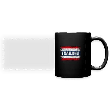 Thailand - Panorama-Tasse farbig - Schwarz - Vorne
