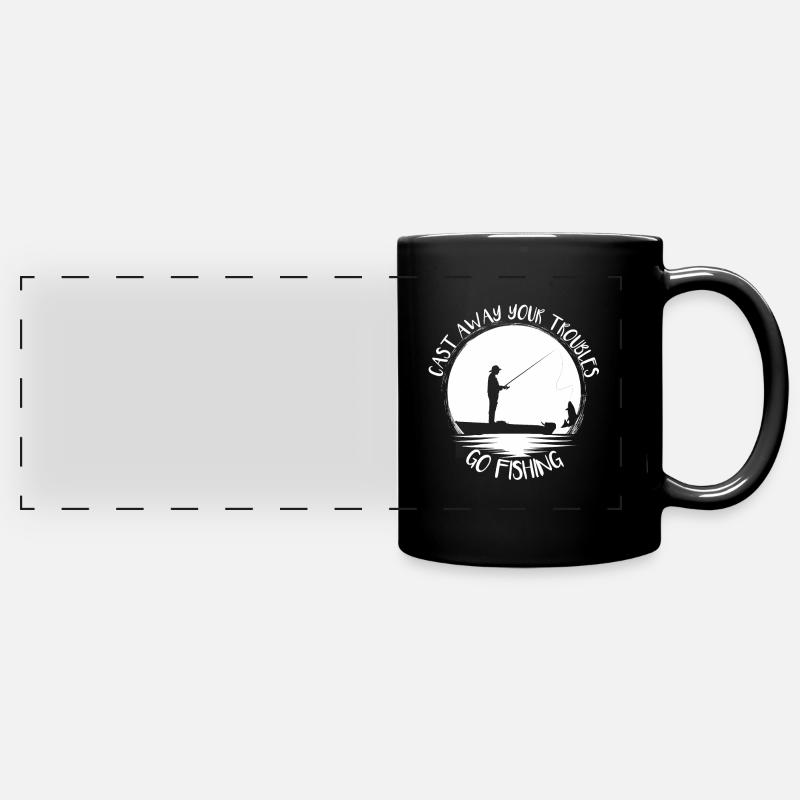 Fischen - Mug panoramique uni - noir