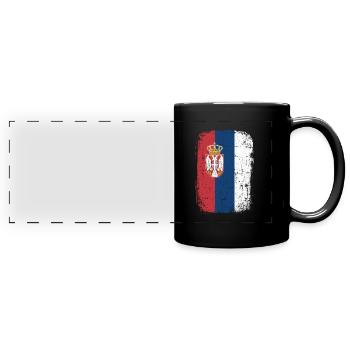 Serbien - Panorama-Tasse farbig - Schwarz - Vorne