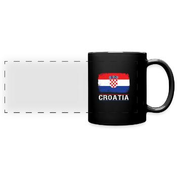 Kroatien - Panorama-Tasse farbig - Schwarz - Vorne