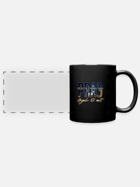 Prag - Panorama-Tasse farbig - Schwarz