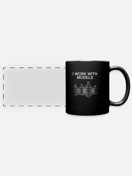Lustiges Data Science Geschenk Netz - Panorama-Tasse farbig - Schwarz