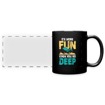 Diving diver - Full Colour Panoramic Mug - black - Front