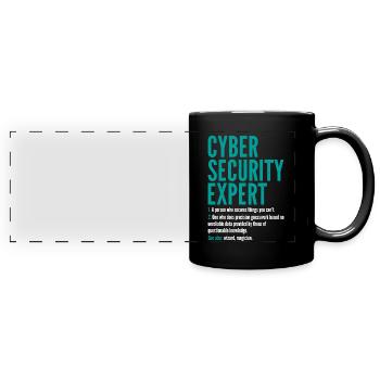 Cyber Security Expert Definition Coding Hacker - Panorama-Tasse farbig - Schwarz - Vorne