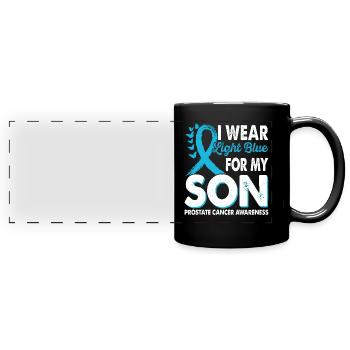 Portez du bleu clair pour le Mois de la Conscience - Mug panoramique uni - noir - Devant