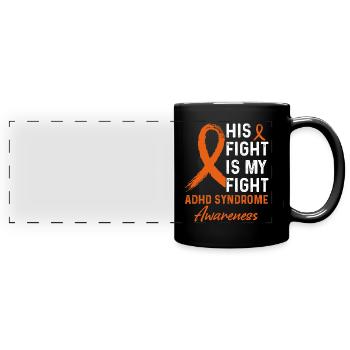 Lutte contre la sensibilisation au syndrome du TDAH - Mug panoramique uni - noir - Devant
