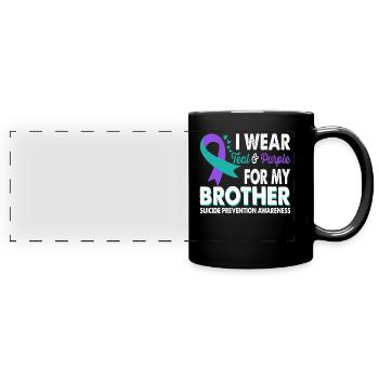 Wear teal and purple to her - Full Colour Panoramic Mug - black - Front