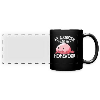 Blobfish a mangé mes devoirs Le propriétaire de Blobfishe - Mug panoramique uni - noir - Devant
