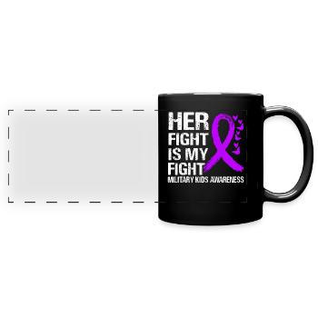 Votre lutte contre la sensibilisation des enfants militaires - Mug panoramique uni - noir - Devant