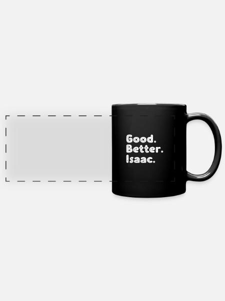 Good better Isaac - Panorama-Tasse farbig - Schwarz