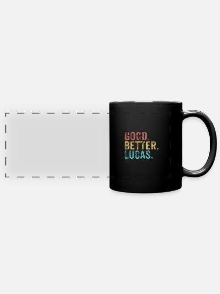 Good better Lucas - Panorama-Tasse farbig - Schwarz