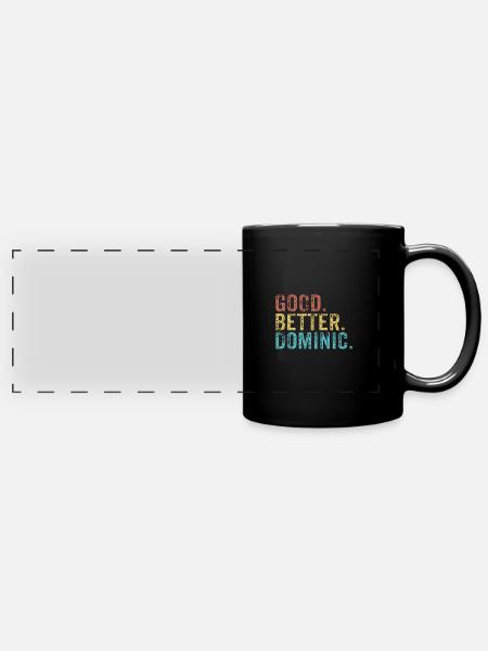 Good better Dominic - Panorama-Tasse farbig - Schwarz