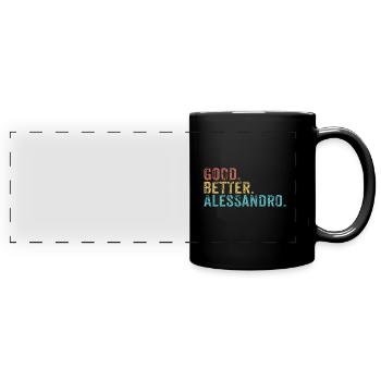 Cool guys are called alessandro - Panorama-Tasse farbig - Schwarz - Vorne