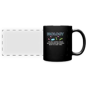 Biologie - Panorama-Tasse farbig - Schwarz - Vorne