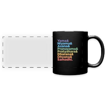 Raja Yoga 8 niveaux cadeau pour les professeurs de yoga - Mug panoramique uni - noir - Devant