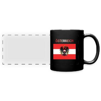 Austrian flag Austria Austria Austria - Full Colour Panoramic Mug - black - Front