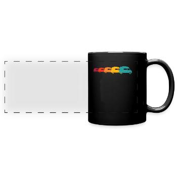 transport, fourgonnette, camping-car - Mug panoramique uni - noir - Devant